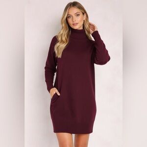 lululemon athletica Burgundy Turtleneck Dress